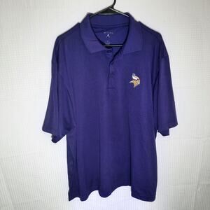 Antigua Vikings XL Polo Shirt Men Purple Short Sleeve NFL Golf Style Polyester